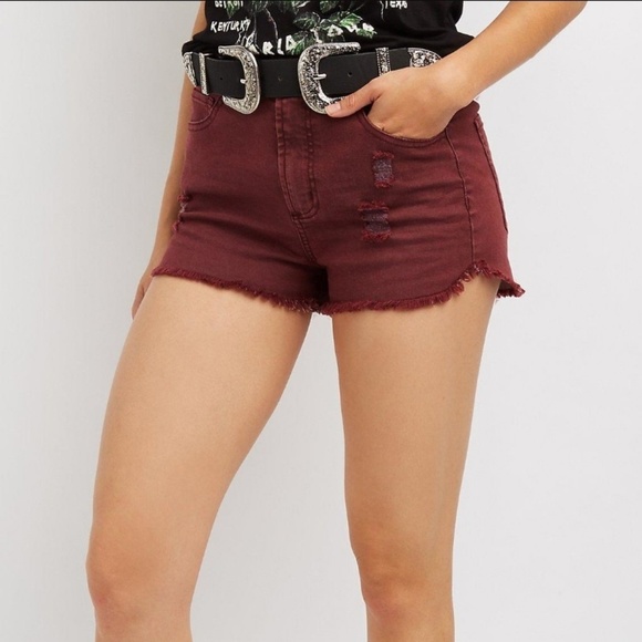 Charlotte Russe Pants - Charlotte Russe Refuge HiRise Cheeky Denim Shorts